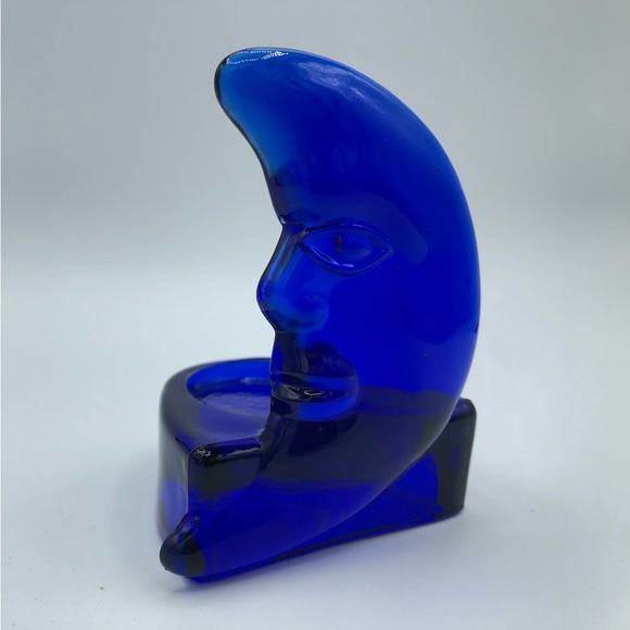 Cobalt Blue Moon Tea Light Candle Holders 🌙 - Picture 3 of 7